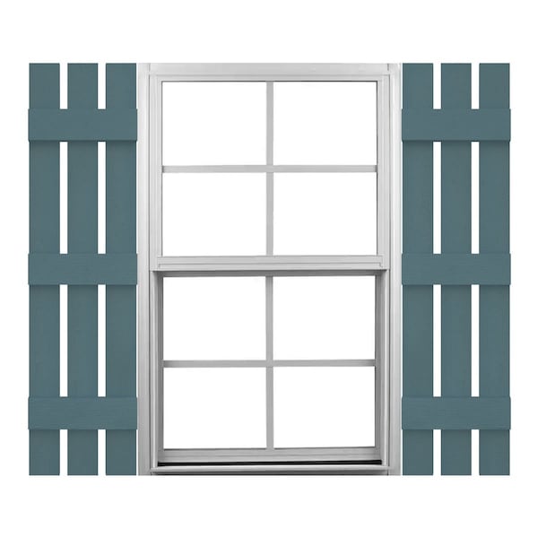 Ekena Millwork Mid-America Vinyl, Standard Size Three Board Spaced Shutters, 31271004, PR 00031271004 - main